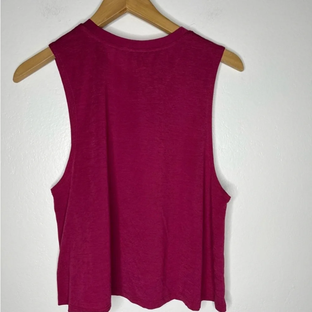 Spiritual Garnet Raspberry Heart Logo Copped Tank Top - Picture 6 of 11